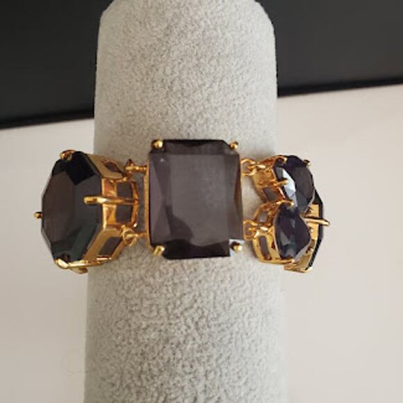 kate spade Jewelry - Kate Spade Women's Moody Chunky Geometric Crystal Gem Statement‎ Bracelet Gold
